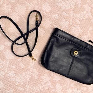 Chic Navy Leather Crossbody Bag
